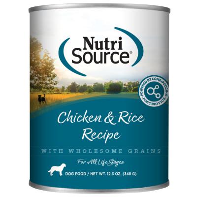 NutriSource Canned Dog Food Chicken & Rice 12.3 oz.