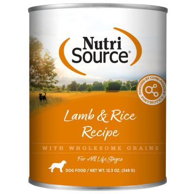 NutriSource Canned Dog Food Lamb & Rice 12.3 oz.