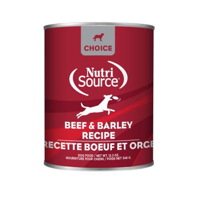 NutriSource Choice Canned Dog Food Beef & Barely 12.3 oz.