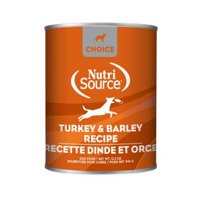 NutriSource Choice Canned Dog Food Turkey & Barely 12.3 oz.