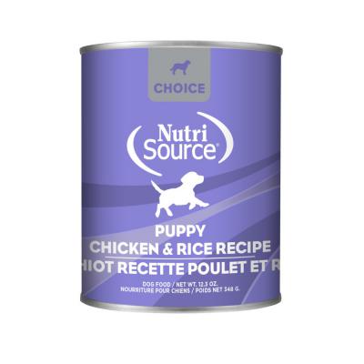 NutriSource Choice Canned Puppy Dog Food Chicken & Rice 12.3 oz.