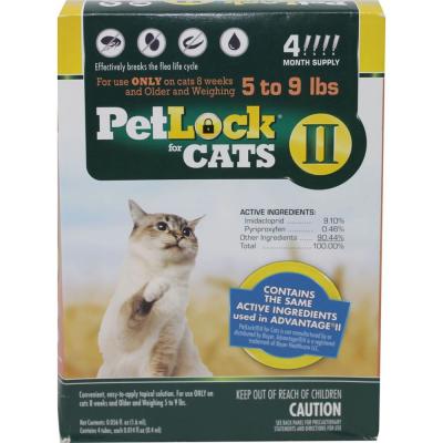 Petlock Ii Flea & Tick Control For Cats 5-9 lb. 4 Pack