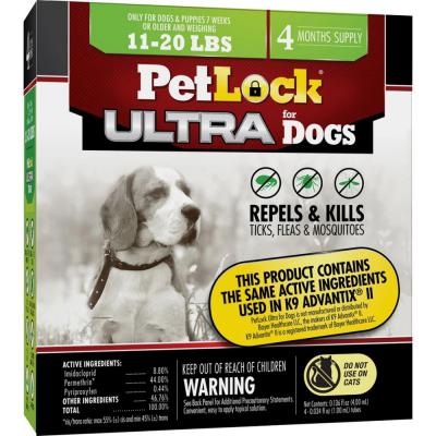 Petlock Max Petlock Ultra Flea & Tick Control For Dogs 11-20 lb. 4 Pack