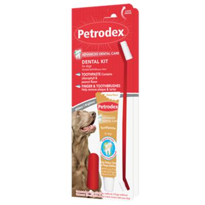 Petrodex Natural Dental Care Kit for Dogs Peanut Butter 2.5 oz.