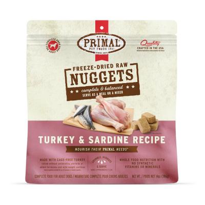 Primal Freeze-Dried Raw Nuggets Turkey & Sardine Formula For Dogs 14 oz.