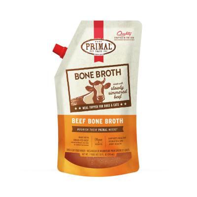 Primal Frozen Beef Bone Broth Meal Topper For Dogs & Cats 20 oz.