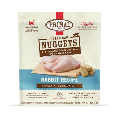 Primal Frozen Raw Nuggets Rabbit Formula For Cats 3 lb.