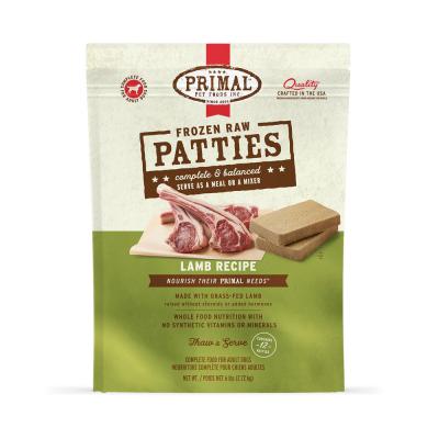 Primal Frozen Raw Patties Lamb Formula For Dogs 6 lb.