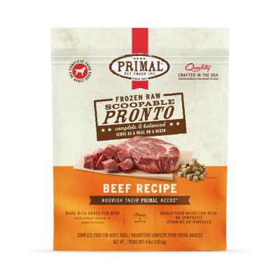 Primal Frozen Raw Pronto Beef Formula For Dogs 4 lb.