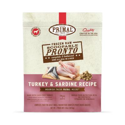 Primal Frozen Raw Pronto Turkey & Sardine Formula For Dogs 4 lb.