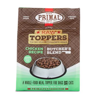 Primal Frozen Raw Toppers Butcher's Blend Chicken Recipe For Dogs & Cats 2 lb.