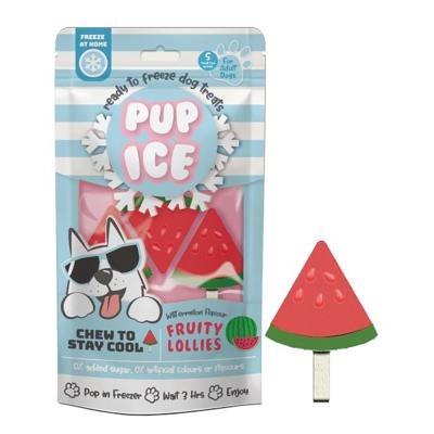 Pup Ice Fruity Lollies Watermelon Flavor Ready To Freeze Dog Treats Small 3 Pack