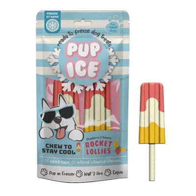 Pup Ice Rocket Lollies Yogurt, Strawberry & Banana Flavor Ready To Freeze Dog Treats Medium 2 Pack