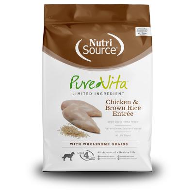 NutriSource PureVita Limited Ingredient Chicken & Brown Rice Entree Dog Food 25 lb.