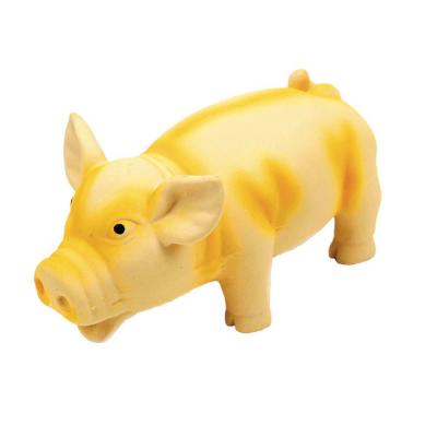 Rascals Latex Dog Toy Pig Yellow 6.25 in.