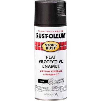 Rust-Oleum Stops Rust Flat Protective Enamel Black 12 oz.