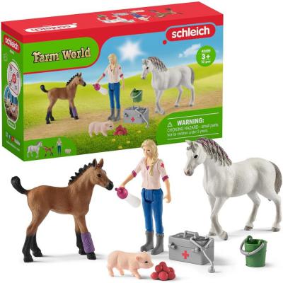 Schleich Farm World 9-Piece Vet Visit Playset