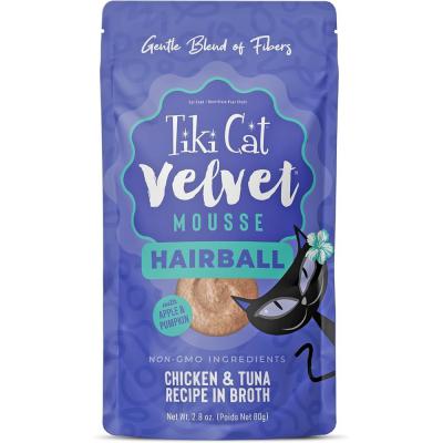 Tiki Cat Velvet Mousse Wet Cat Food Hairball Control 2.8 oz.