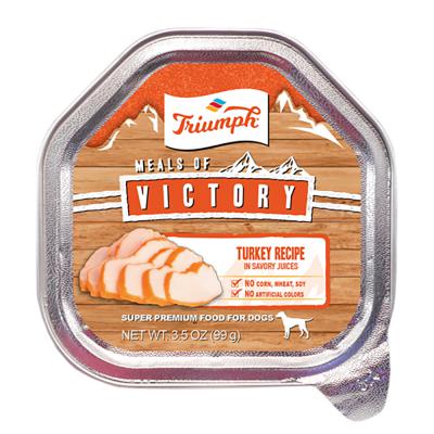 Triumph Meals Of Victory Turkey Recipe Wet Dog Food 3.5 oz. Cup