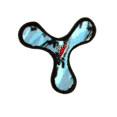 Tuffy Jr Boomerang Durable Dog Toy Blue Camo 8 in.