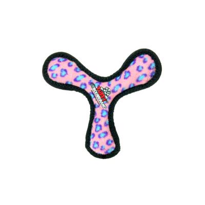 Tuffy Jr Boomerang Durable Dog Toy Pink Leopard 8 in.