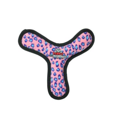 Tuffy Ultimate Boomerang Durable Dog Toy Pink Leopard 11 in.