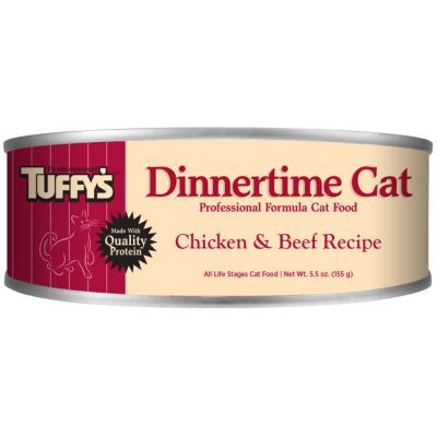 Tuffy's Dinnertime Canned Cat Food Chicken & Beef 5.5 oz.