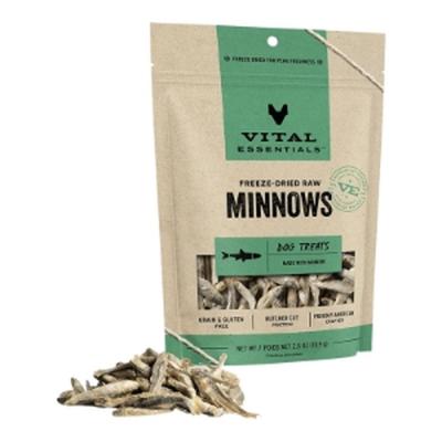 Vital Essentials Dog Freeze-Dried Grain Free Minnows Treats, 2.5 oz.