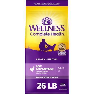 Wellness Complete Health Senior Dry Dog Food Age Advantage Chicken & Barley Recipe 26 lb.