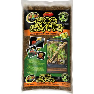 Zoo Med Eco Earth Loose Coconut Fiber Substrate Brown 8 Qt