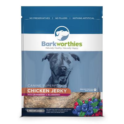 Barkworthies CHICKEN JERKY CRNB/BLBR 4 oz.