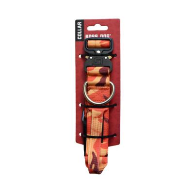 Boss Dog Tactical Adjustable Dog Collar Orange Camo MD 15-18 in.