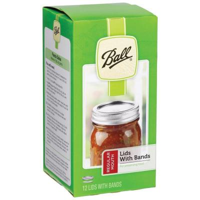 Ball Regular Mouth Lids With Bands 12 Ct