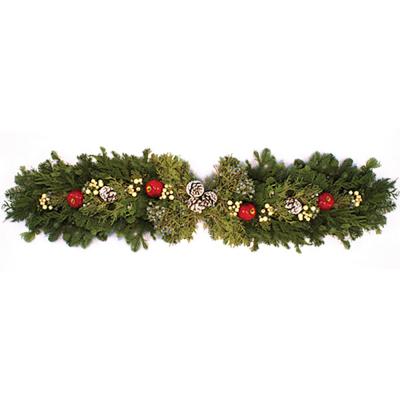 Holiday Mantlepiece Apples & Berries 40 In.