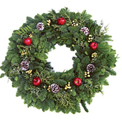 Mixed Wreath Apples & Berries 14 In.