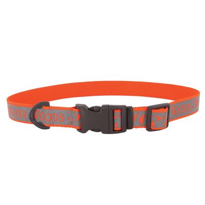Coastal Water & Woods Adjustable Reflective Dog Collar Water & Woods Orange Large - 1 in. x 18-26 in.