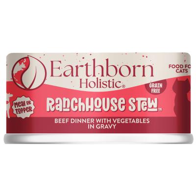 Earthborn Ranch House Stew Beef Dinner with Vegetables in Gravy Grain Free Cat Food 5.5 oz.