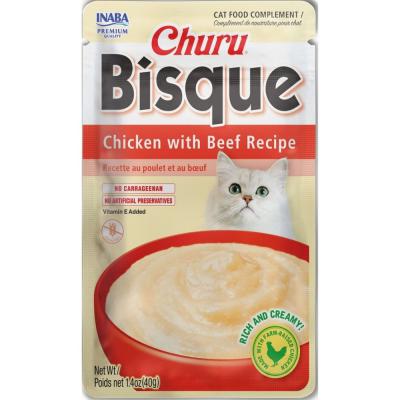 Churu Bisque Rich & Creamy Cat Recipe Chicken & Beef 1.76 oz.