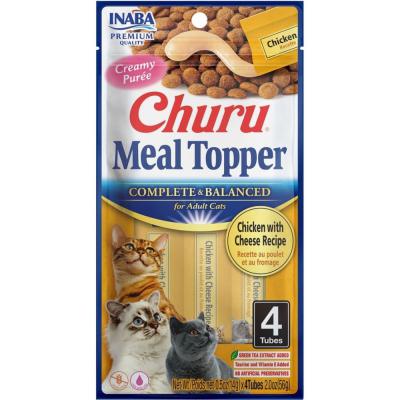 Churu Complete & Balanced Topper For Cats Chicken & Cheese 2 oz. 4 Pack