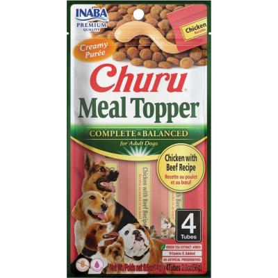 Churu Complete & Balanced Topper For Dogs Chicken & Beef 2 oz. 4 Pack