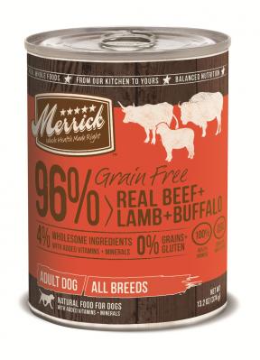 Merrick GF 96% Real Beef/Lamb/Buff 13.2 oz.