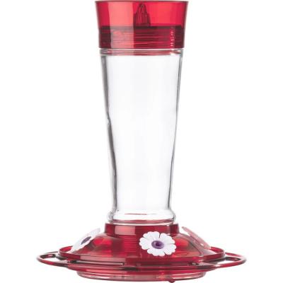 More Birds Ruby Glass Hummingbird Feeder RED 10 oz. Cap