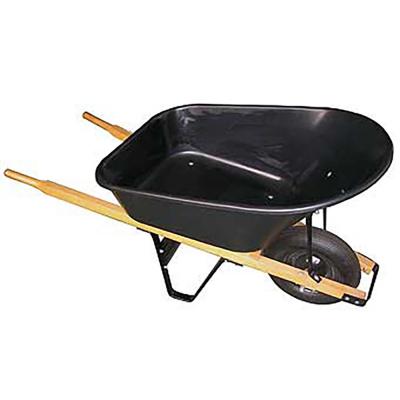 Wheelbarrow 6 Cu.Ft. Black Poly w/ Wooden Handles (Brand may vary)